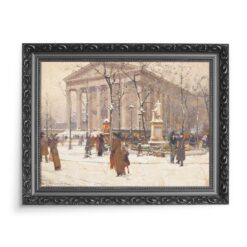 Eugene Galien-Laloue Zima w Paryżu 70×50 wydruk na płótnie CANVAS