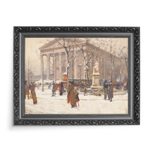 Eugene Galien-Laloue Zima w Paryżu 70x50 wydruk na płótnie CANVAS