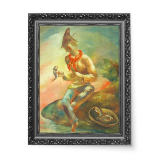 Eugeniusz Zak Zdumiony rybak 50x70 wydruk na płótnie CANVAS