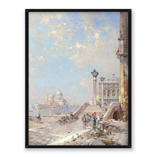 Franz Richard Unterberger Wenecja Ponte di Paglia 30x40