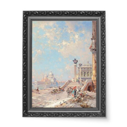 Franz Unterberger Wenecja Ponte di Paglia 50x70 wydruk na płótnie CANVAS