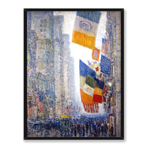 Frederick Childe Hassam Flagi urodzinowe Lincolna 30x40 w RAMIE