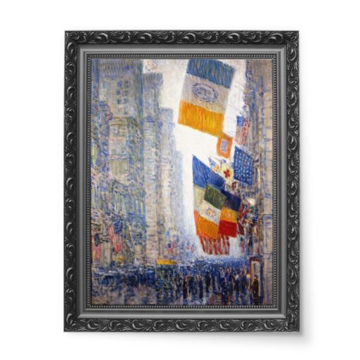 Frederick Childe Hassam Flagi urodzinowe Lincolna 50x70 wydruk na płótnie CANVAS