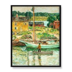 Frederick Childe Hassam Oyster Sloop Cos Cob 40×50