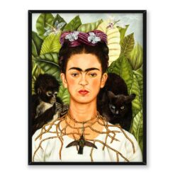 Frida Kahlo Autoportret z małpą i kotem 30x40