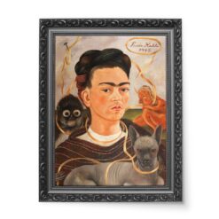 Frida Kahlo Autoportret z małpą i kotem 50×70 wydruk na płótnie CANVAS