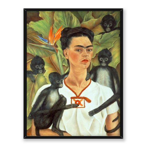 Frida Kahlo Autoportret z małpami 30x40