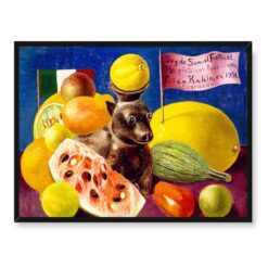 Frida Kahlo Martwa natura z flagą i psem 40x30 w RAMIE