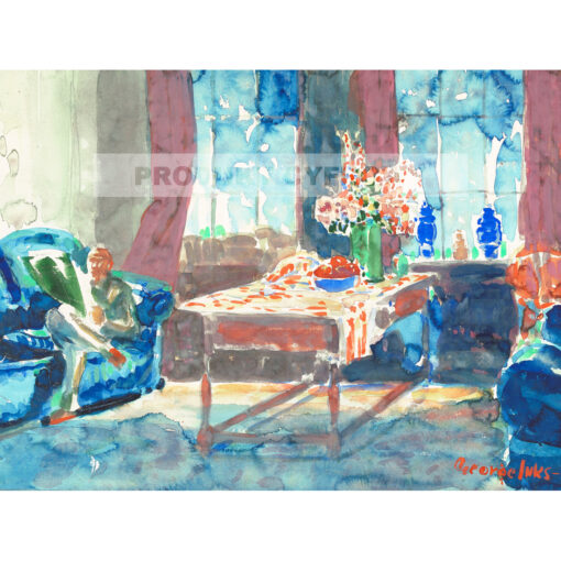 George Benjamin Luks Autoportret we wnętrzu nowojorskiego apartamentu — produkt cyfrowy do pobrania