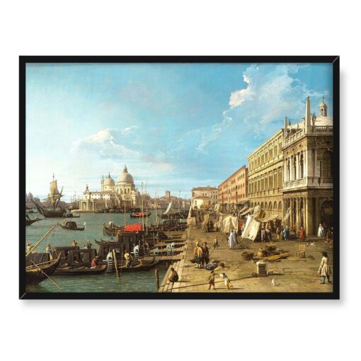 Giovanni Antonio Canal Molo i kolumna św. Teodora Wenecja 40x30 w RAMIE
