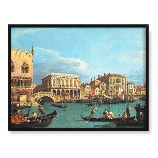 Giovanni Antonio Canal Riva degli Schiavoni Wenecja 40x30 w RAMIE
