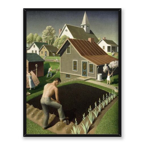 Grant Wood Wiosna w mieście 30x40
