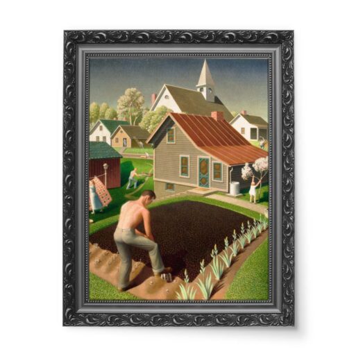 Grant Wood Wiosna w mieście 50x70 wydruk na płótnie CANVAS