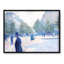 Gustave Caillebotte La place Saint Augustin temps brumeux 40x30