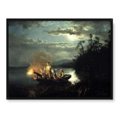 Hans Gude Polowanie na ryby na jeziorze Kroderen 40x30