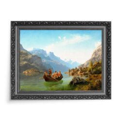 Hans Gude Procesja weselna na Hardangerfjord 70x50 wydruk na płótnie CANVAS
