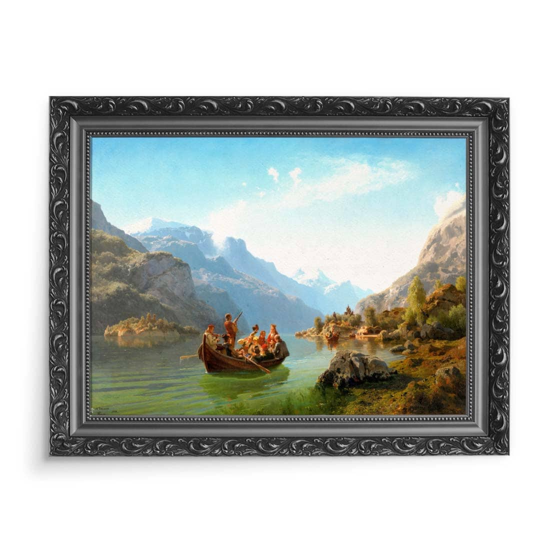 Hans Gude Procesja weselna na Hardangerfjord 70x50 wydruk na płótnie CANVAS