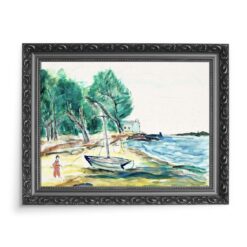 Henryk Epstein Łódź na brzegu 70x50 wydruk na płótnie CANVAS