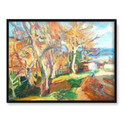 Henryk Epstein Pejzaż jesienny 40x30 w RAMIE