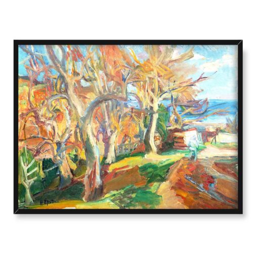 Henryk Epstein Pejzaż jesienny 40x30 w RAMIE