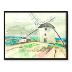 Henryk Epstein Pejzaż z wiatrakiem 40x30
