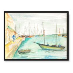 Henryk Epstein Widok z portu 40x30 w RAMIE
