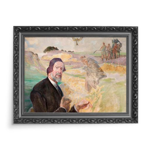 Jacek Malczewski Autoportret na tle polskiej drogi 70x50 wydruk na płótnie CANVAS