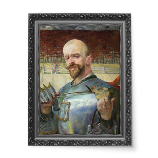 Jacek Malczewski Autoportret w zbroi 50x70 wydruk na płótnie CANVAS