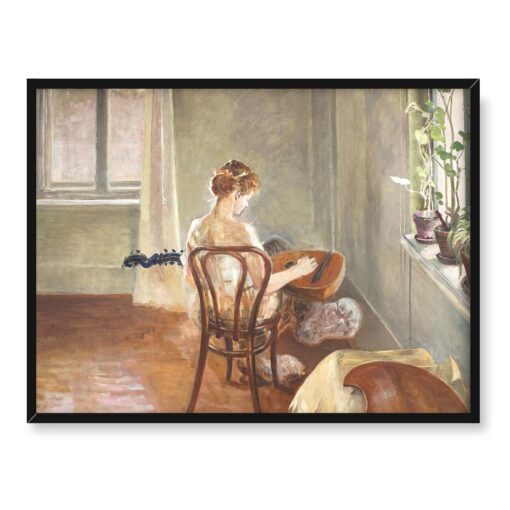 Jacek Malczewski Chimera grająca na gitarze 40x30 w RAMIE