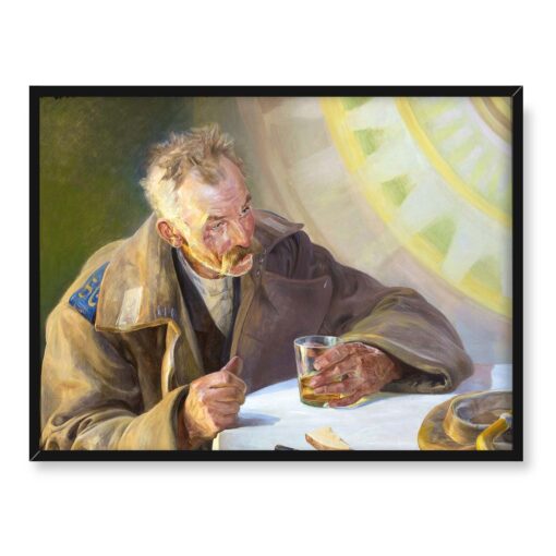 Jacek Malczewski Chrystus w Emmaus lewa część tryptyku 40x30 w RAMIE