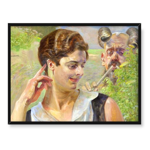 Jacek Malczewski Kobieta z faunem 40x30 w RAMIE