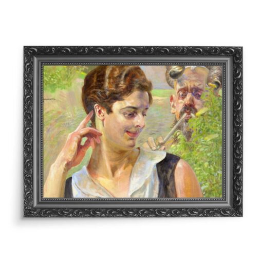 Jacek Malczewski Kobieta z faunem 70x50 wydruk na płótnie CANVAS