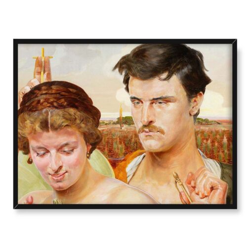 Jacek Malczewski Muzyka prawa część tryptyku 40x30 w RAMIE