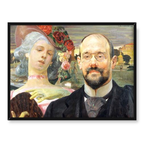 Jacek Malczewski Portret Jerzego Mycielskiego z Muzą 40x30