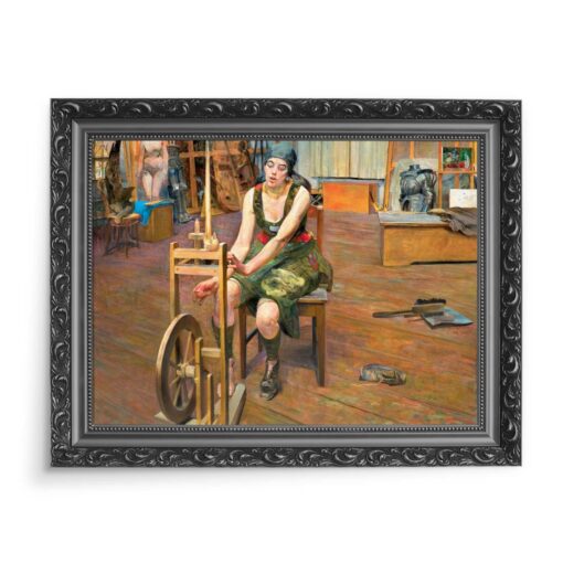 Jacek Malczewski Pożegnanie z pracownią Prządka 70x50 wydruk na płótnie CANVAS