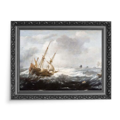 Jan Porcellis Sztorm przy skalistym wybrzeżu 70x50 wydruk na płótnie CANVAS