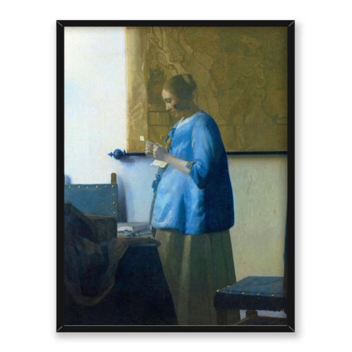 Jan Vermeer Kobieta w błękitnej sukni 30x40