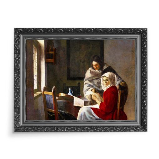 Jan Vermeer Przerwana lekcja muzyki 70x50 wydruk na płótnie CANVAS