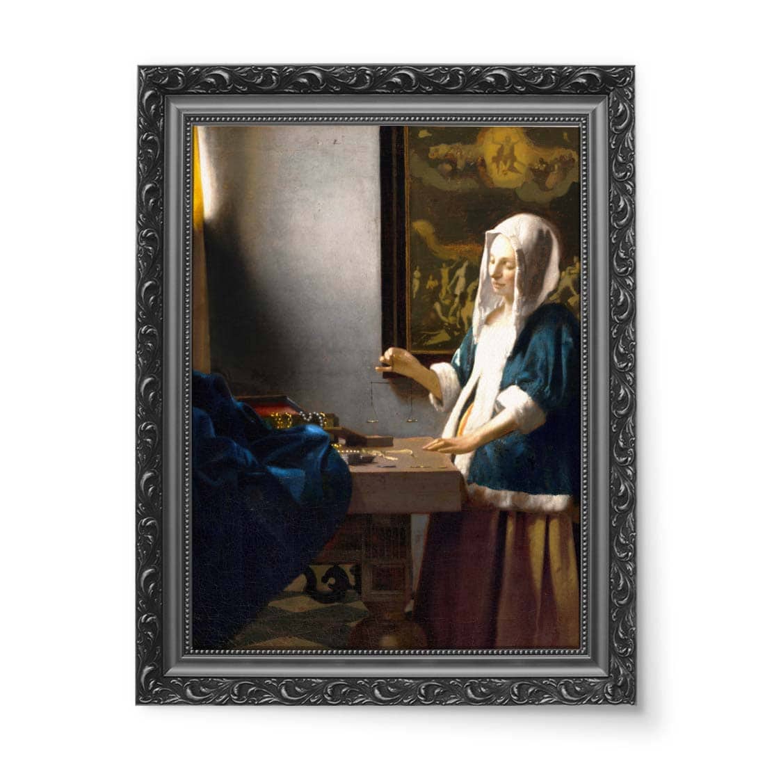 Jan Vermeer Ważąca perły 50x70 wydruk na płótnie CANVAS