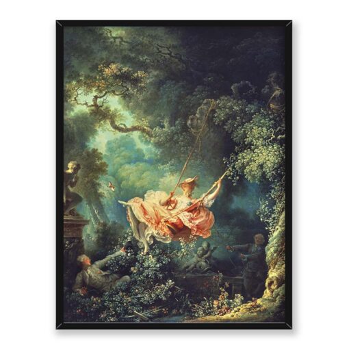 Jean-Honore Fragonard Huśtawka Les Hasards heureux de l escarpolette 30x40