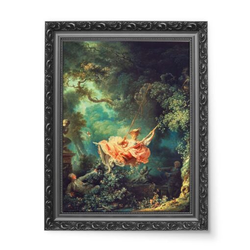Jean-Honore Fragonard Huśtawka Les Hasards heureux de lescarpolette 50x70 wydruk na płótnie CANVAS