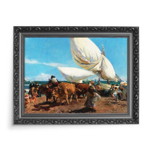 Joaquin Sorolla Bastida Powrót z połowów 70x50 wydruk na płótnie CANVAS