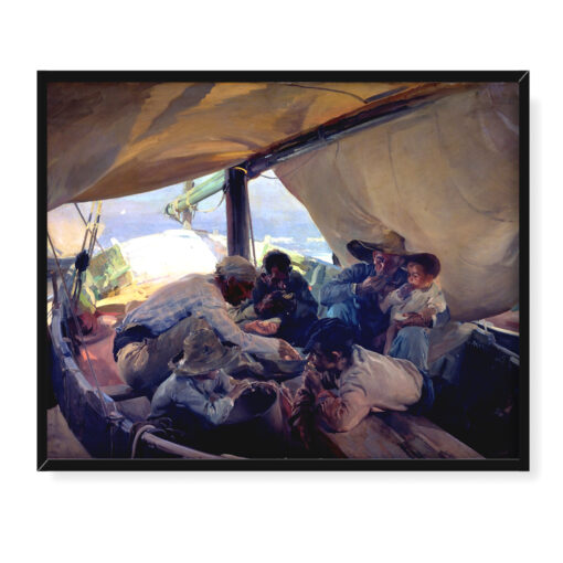 Joaquín Sorolla Lunch na łodzi 50x40 w RAMIE