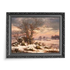 Johan Dahl Krajobraz zimowy Vordingborg Dania 70x50 wydruk na płótnie CANVAS