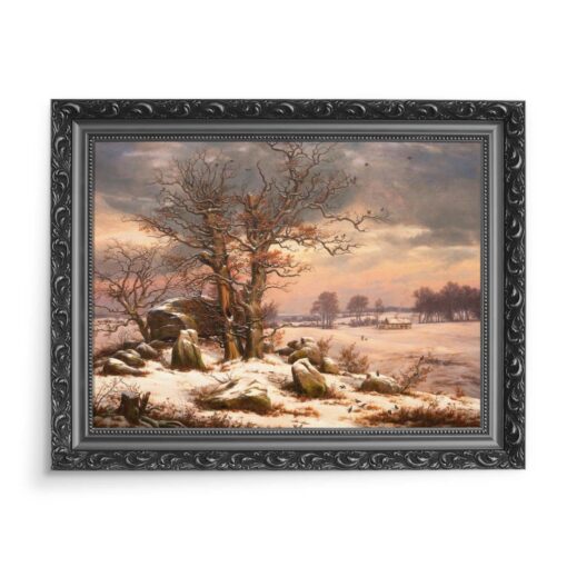 Johan Dahl Krajobraz zimowy Vordingborg Dania 70x50 wydruk na płótnie CANVAS