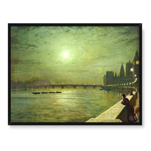 John Grimshaw Tamiza Westminster Londyn 40x30 w RAMIE