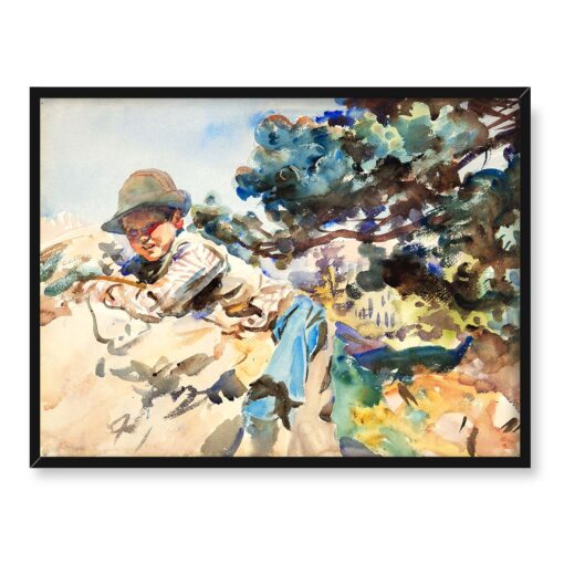 John Singer Sargent Chłopiec na skałach 40x30