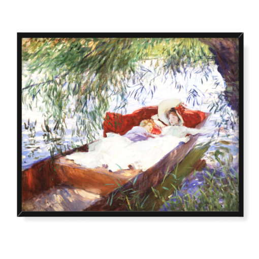 John Singer Sargent Dama z dzieckiem śpiąca na polanie pod wierzbami 50x40