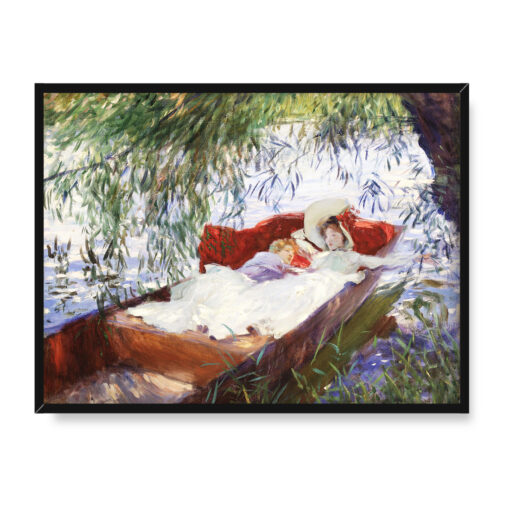 John Singer Sargent Dama z dzieckiem śpiąca pod wierzbami 40x30