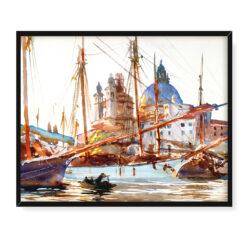 John Singer Sargent Kościół Santa Maria Della Salute Wenecja 50×40